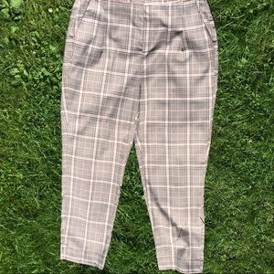 🦋 3 for $25 - Vintage Plaid Pleated Cropped Pants Brown